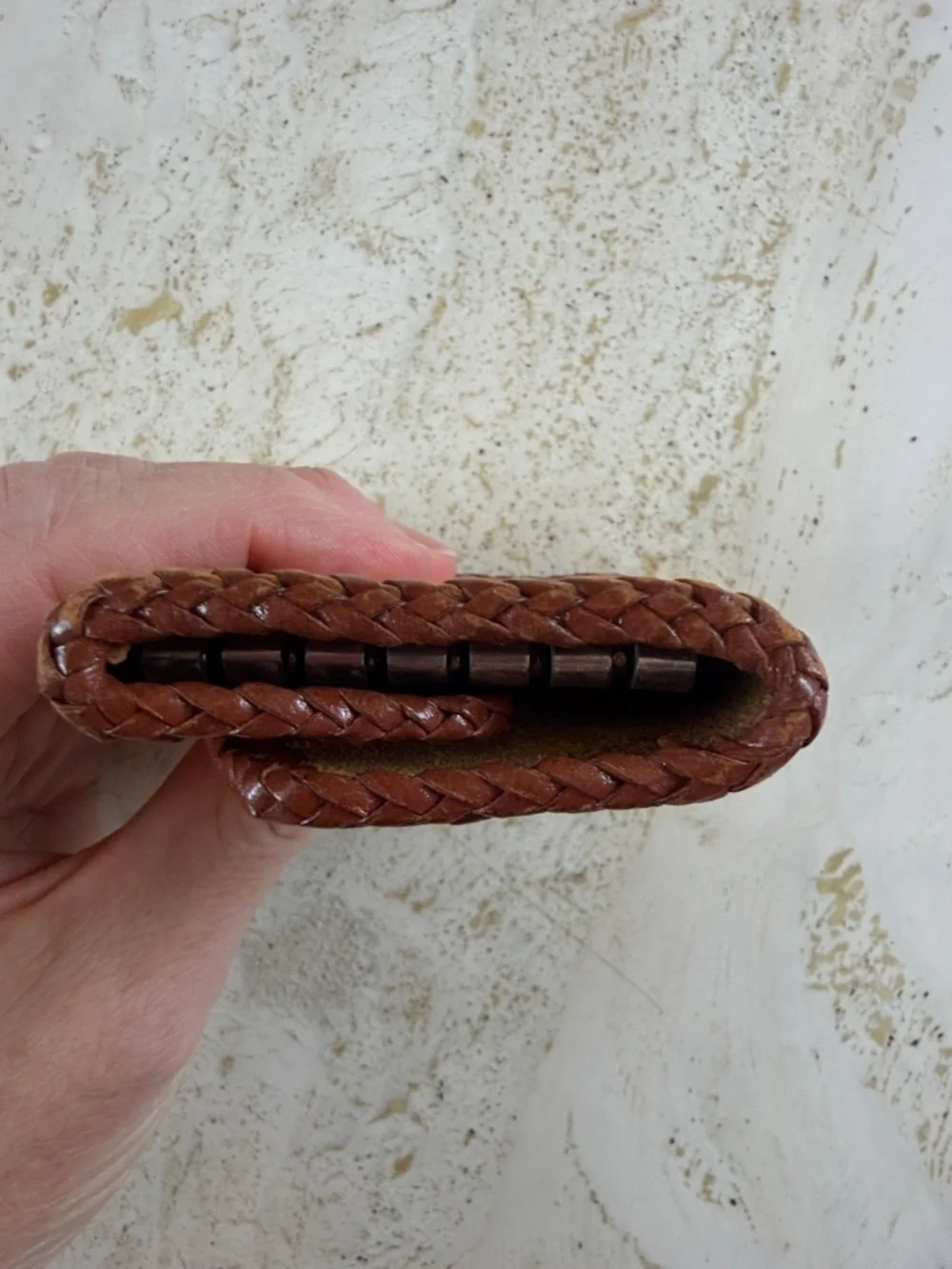 Vintage Hand Tooled Leather Key Holder Unisex Western Floral Whip Stitch Snap